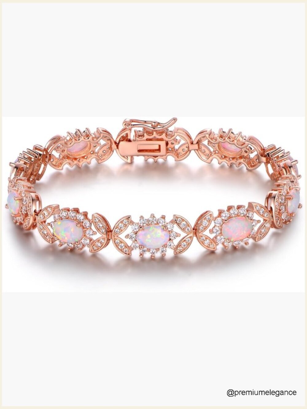 18K Gold Plated Created Opal Tennis Bracelet